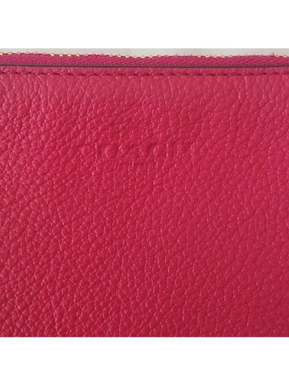 Coach F66505 Pebble Leather Double Corner Zip Wristlet, IM/Bright Pink - Picture 3 of 7